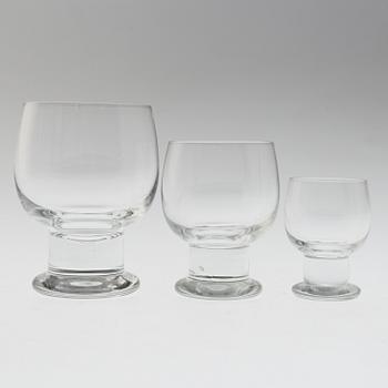 A 1960s 31 piece Orrefors glass service.