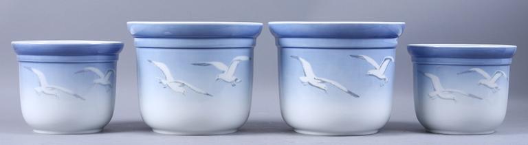 YTTERFODER, 4 st, porslin, "Måsen", Kongl. Dansk.