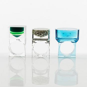 Siv Lagerström three rings, acrylic plastic, 1970s.