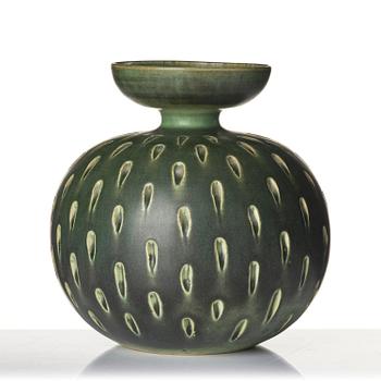 Stig Lindberg, a stoneware vase, Gustavsberg Studio 1960.