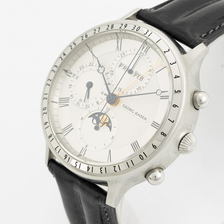 Georg Jensen, designad av Bo Bonfils, chronograph, wristwatch, 42 mm.