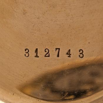 Pocket watch, Borel Neuchatel, 53 mm, 14K gold, lever escapement, plastic crystal.