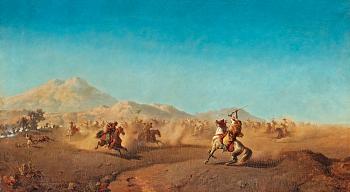 859. Henric Ankarcrona, Battle scene at the foot of the Atlas mountains.