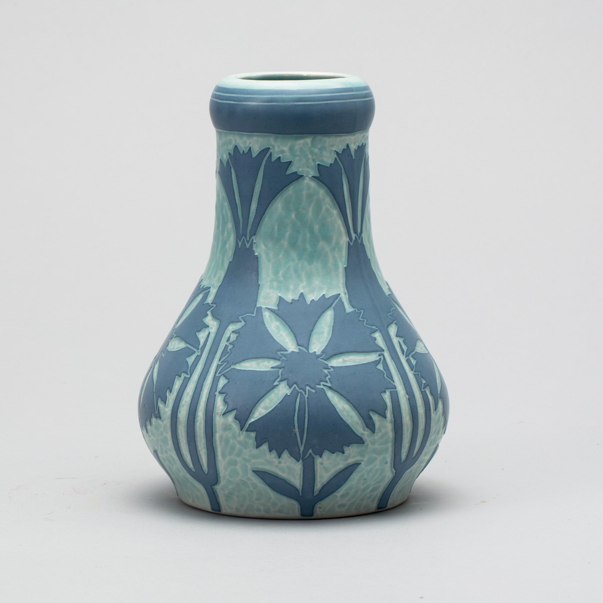 VAS, flintgods, Josef Ekberg, Gustavsberg, Sgrafitto, 1922, märkt 308.