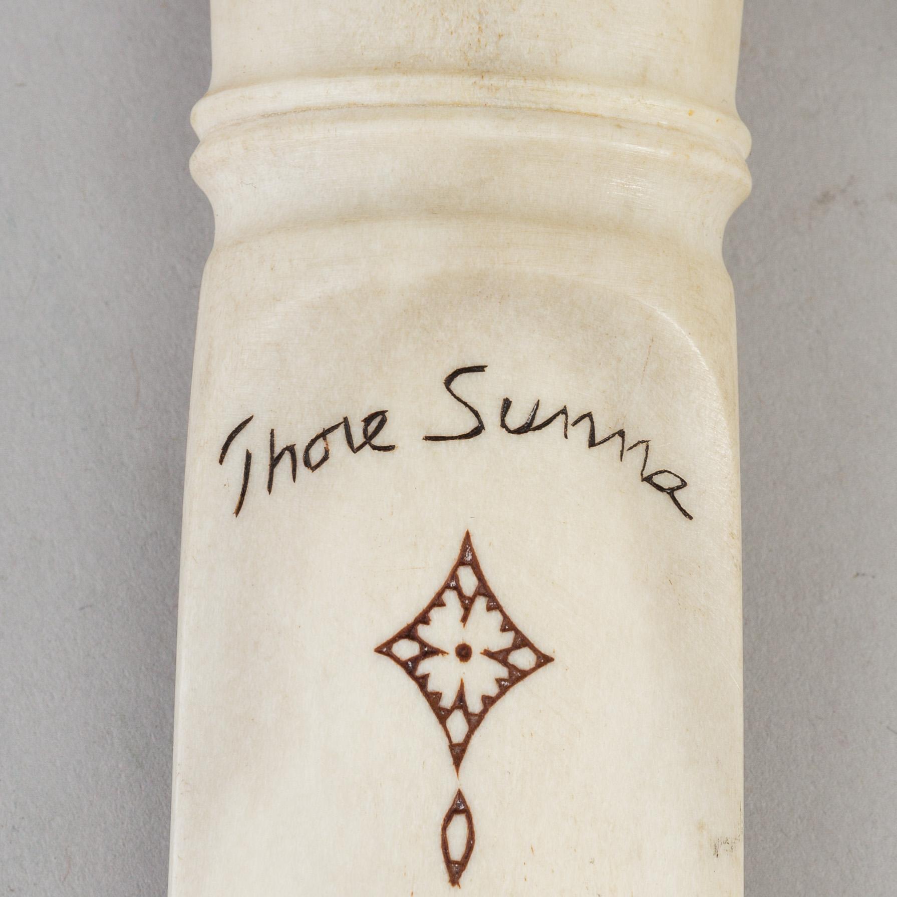 TORE SUNNA, a Sami reindeer horn knife, signed Thore Sunna.