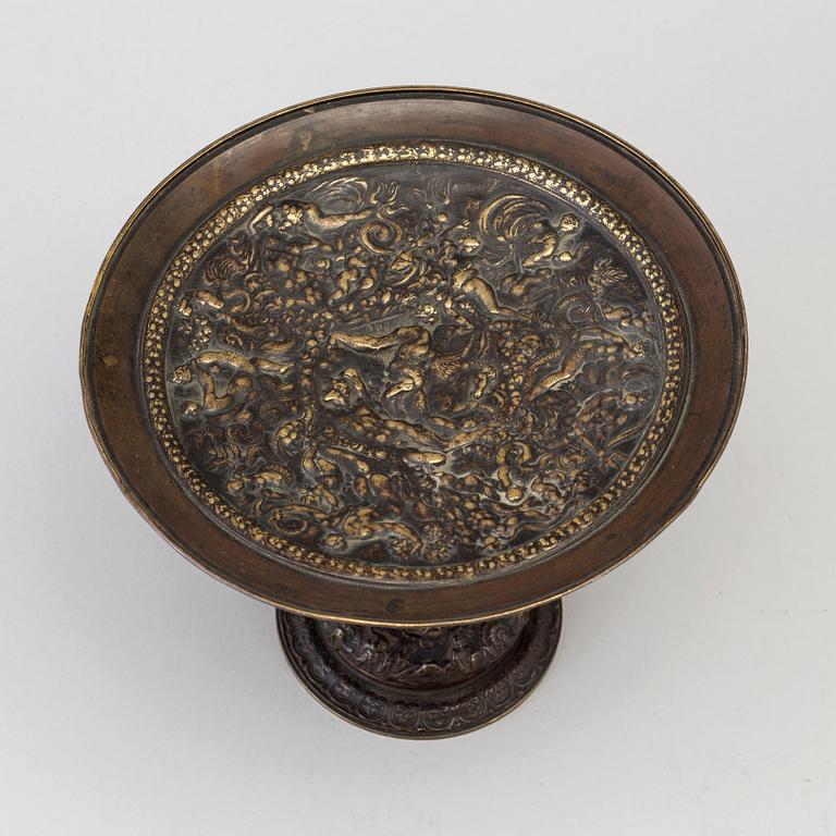 A mid 19th century bronze tazza.