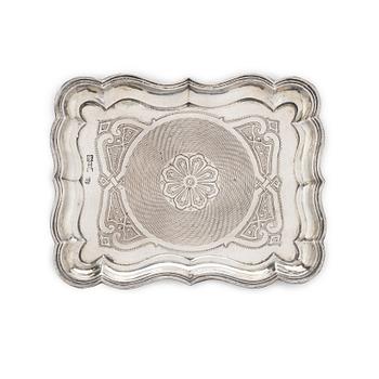A Russian silver dish, mark of Alexander Fuld, Moscow, 1871.