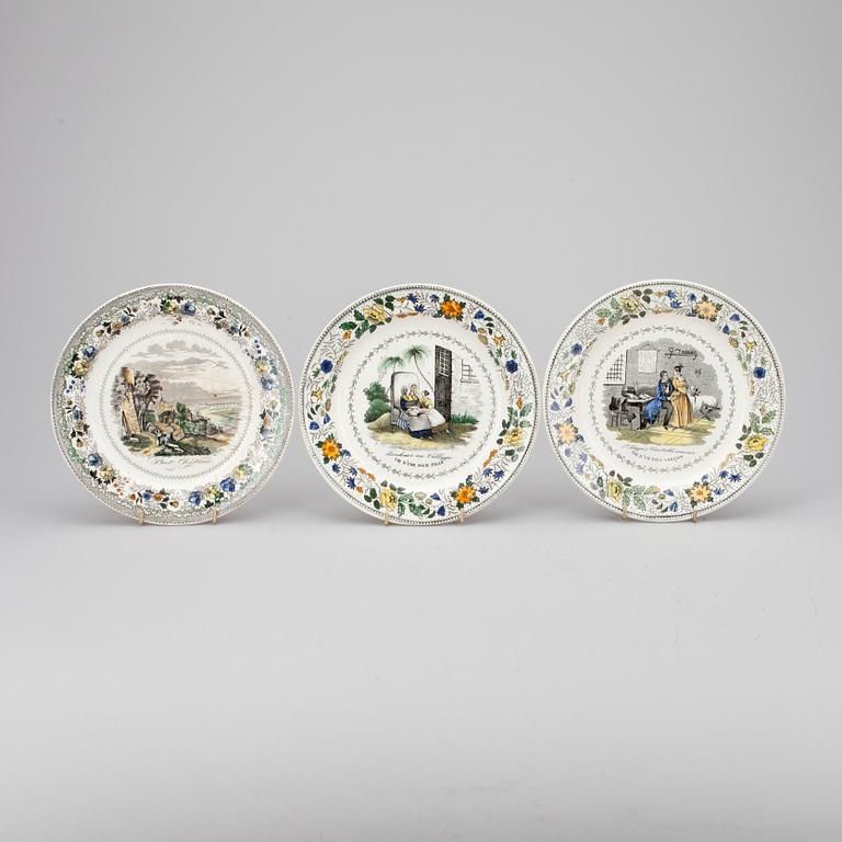 TALLRIKAR, 10+5 st, flintgods, Montereau Frankrike (1827-40).