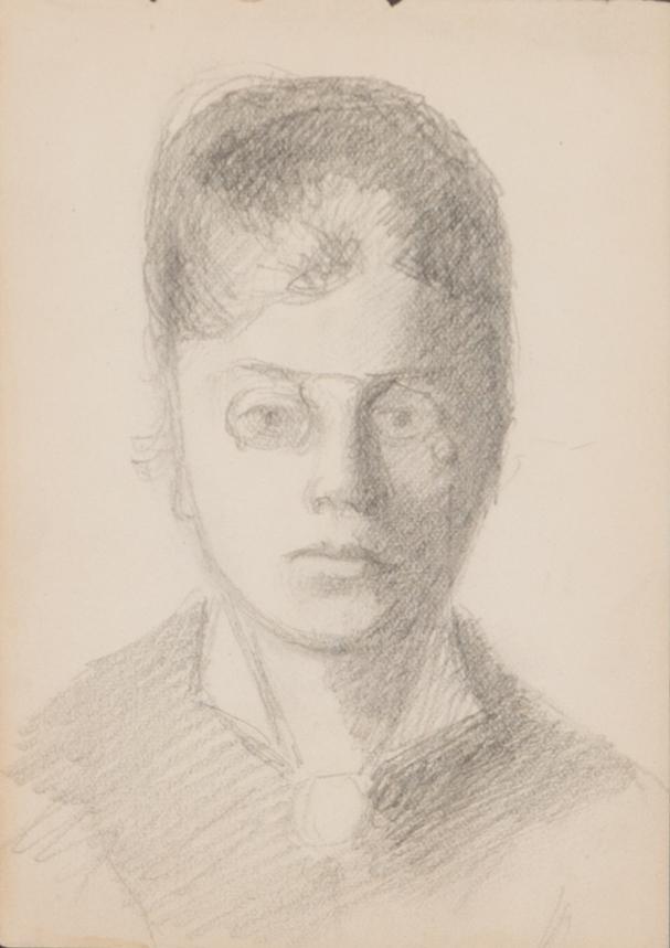 Helene Schjerfbeck, blyertsteckning, osignerad.