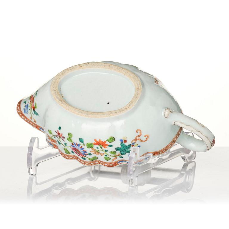 A group of famille rose 'double peacock' serving dishes, Qing dynasty, Qianlong (1736-95). (8 pieces).