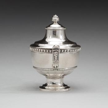 A Swedish 18th century silver sugar bowl and cover, mark of Arvid Floberg, Stockholm 1783.