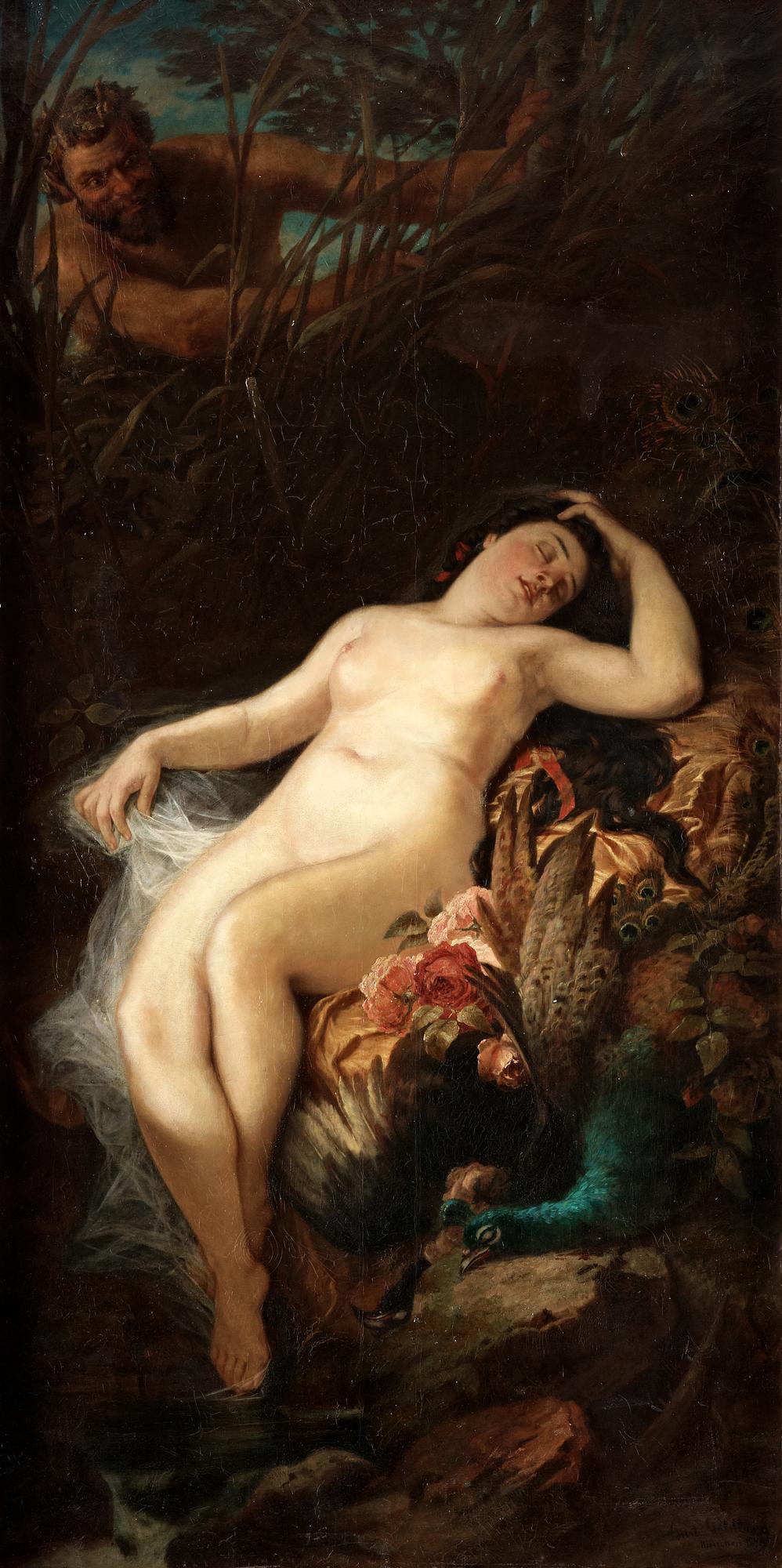 Gustav Adolf Goldberg, Nymph resting in a forest.