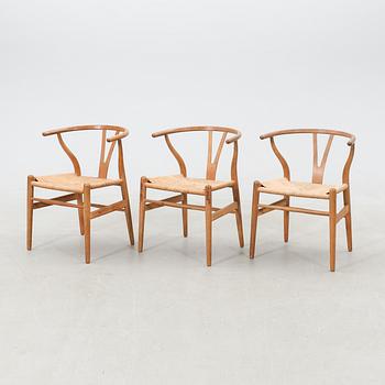 Hans J. Wegner, chairs, 3 pcs, "The Y-chair", model CH-24, Carl Hansen & Søn, Denmark.