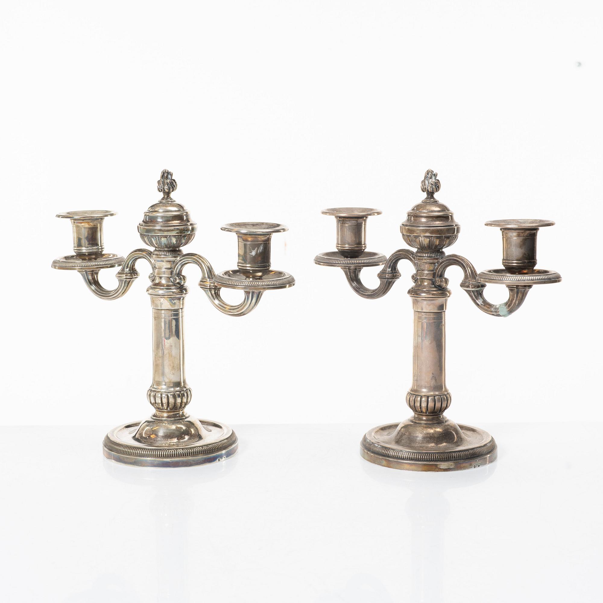 Kandelabrar, silver, ett par, Tetard Frères, Frankrike, omkring år 1900.