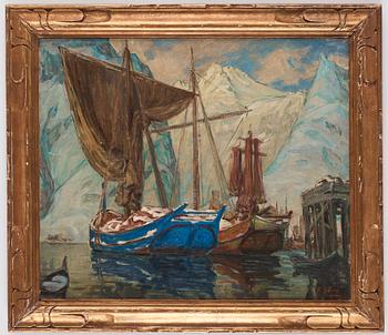 Anna Boberg, En hamn i fjorden.