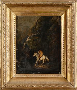 OKÄND KONSTNÄR, olja på pannå, ej signerad, 1700-/1800-tal.