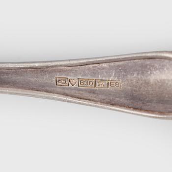 Bestickuppsättning, 48 dlr, silver, "Chippendale", Auran Kultaseppä Åbo 1982.