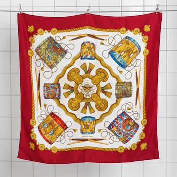 SCARF AND SCARF RING, "Les Tambours", Hermès.