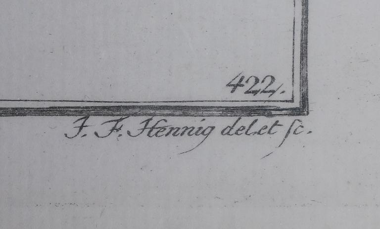 KOPPARSTICK, 2 st, kolorerade, 1800-tal.