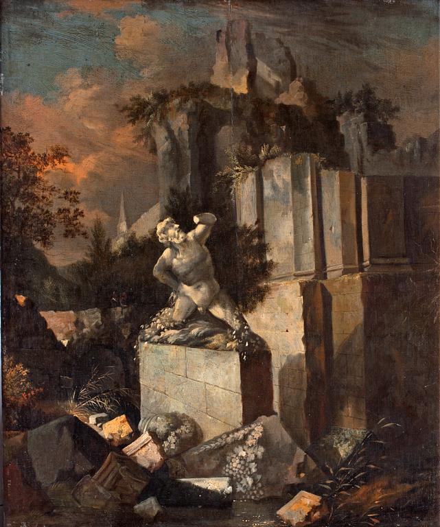 Landscape with ruins.