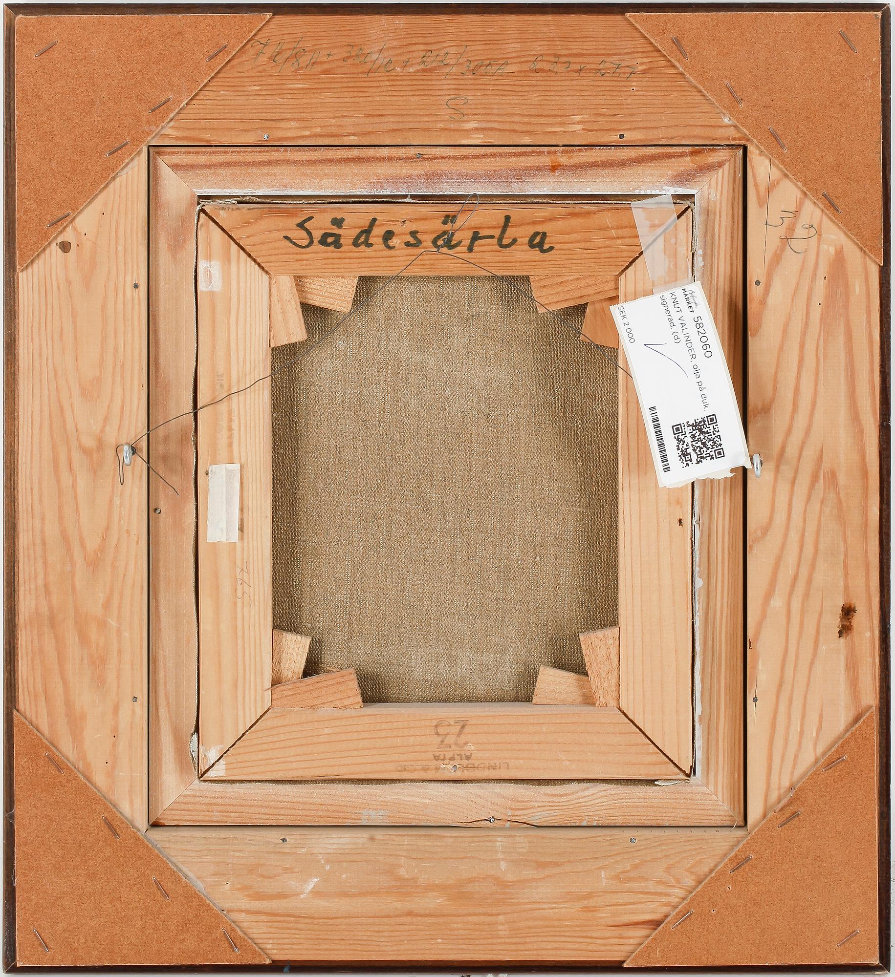 KNUT VALINDER, olja på duk, signerad.