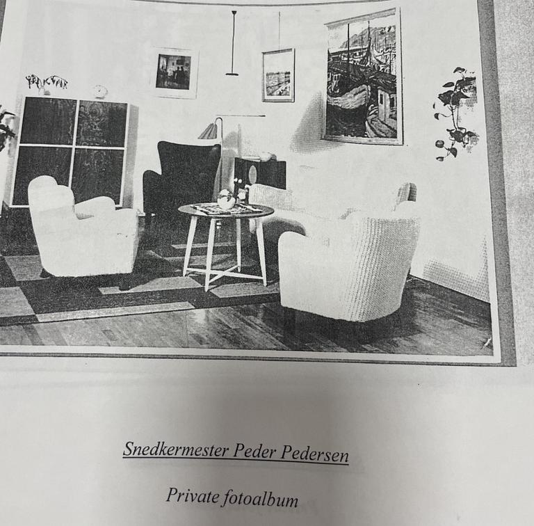 Danish Modern, fåtöljer, ett par, utförda av snickarmästare Peder Pedersen, Danmark, 1940-tal.