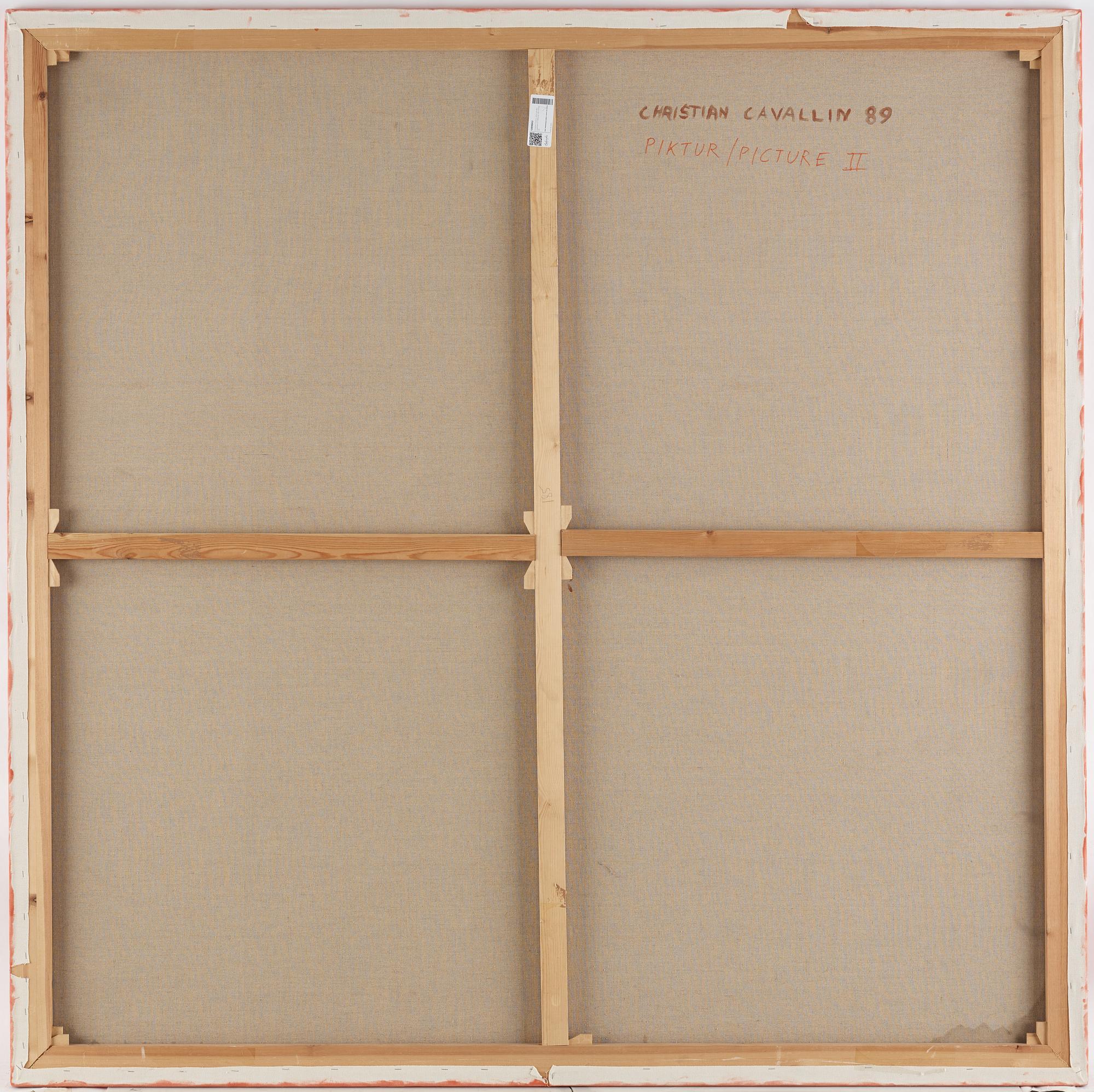 Christian Cavallin, akryl på duk, signerad och daterad -89 a tergo.