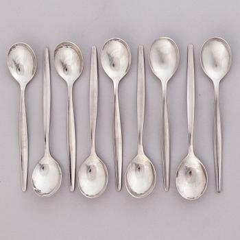 ILMARI TAPIOVAARA 1960s 122-piece Set of Polar Flatware for Hackman, Finland.