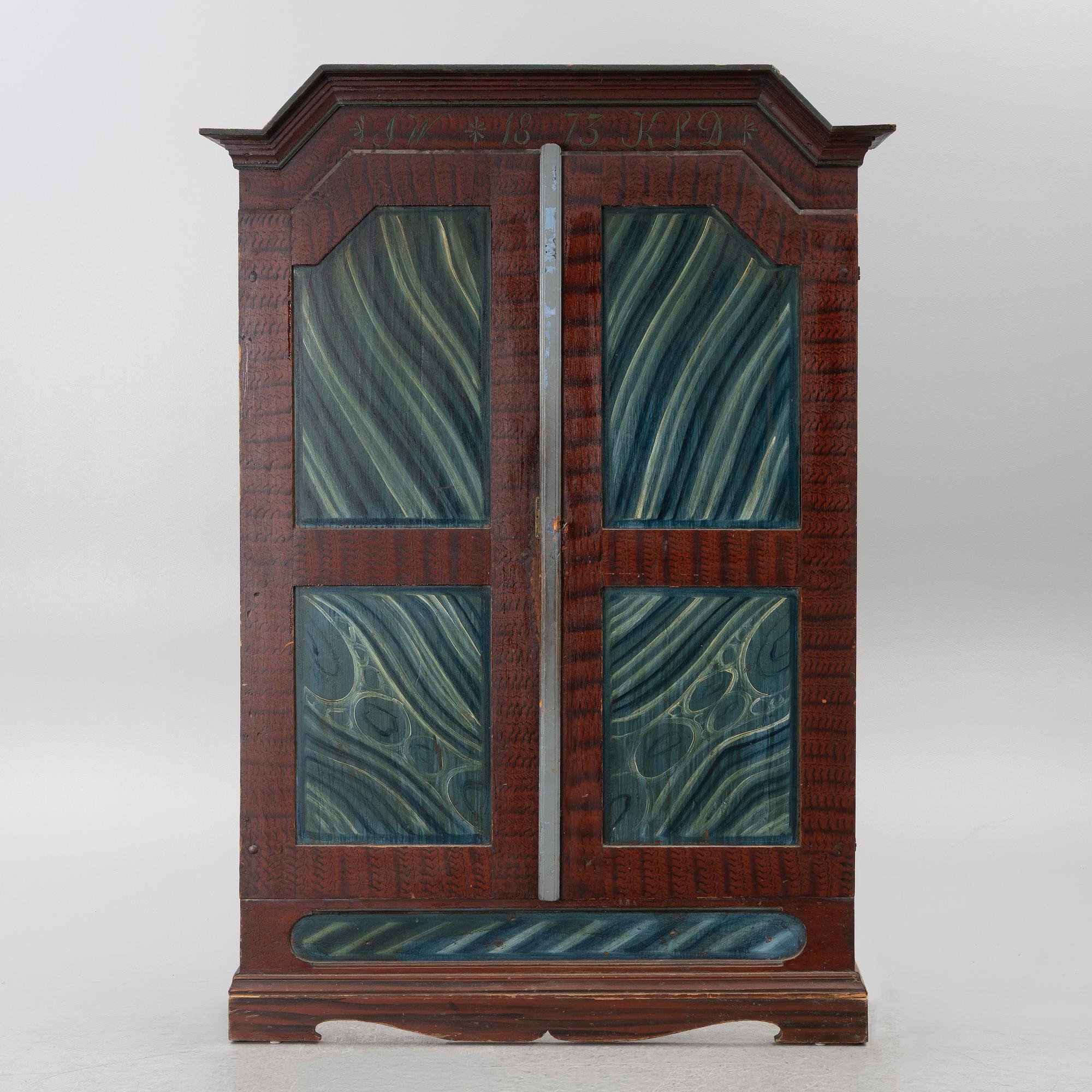 A cabinet, Värmland, dated 1873.