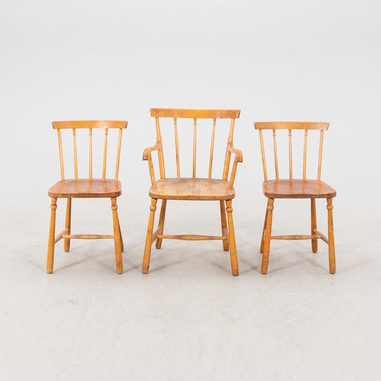 A set of eight chairs and an armchair Nässjö stolfabrik early 1900s.