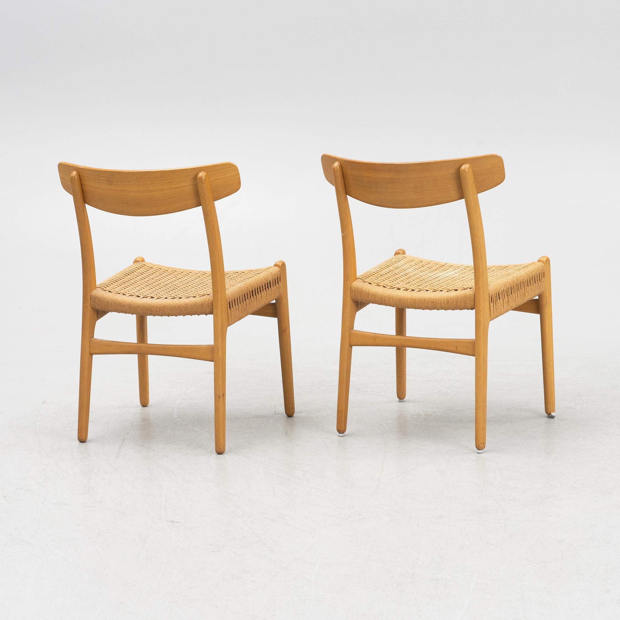 Hans J Wegner, chairs, 8 pcs, CH 23 "The Dining Chair", Carl Hansen & Son, Odense, Denmark.