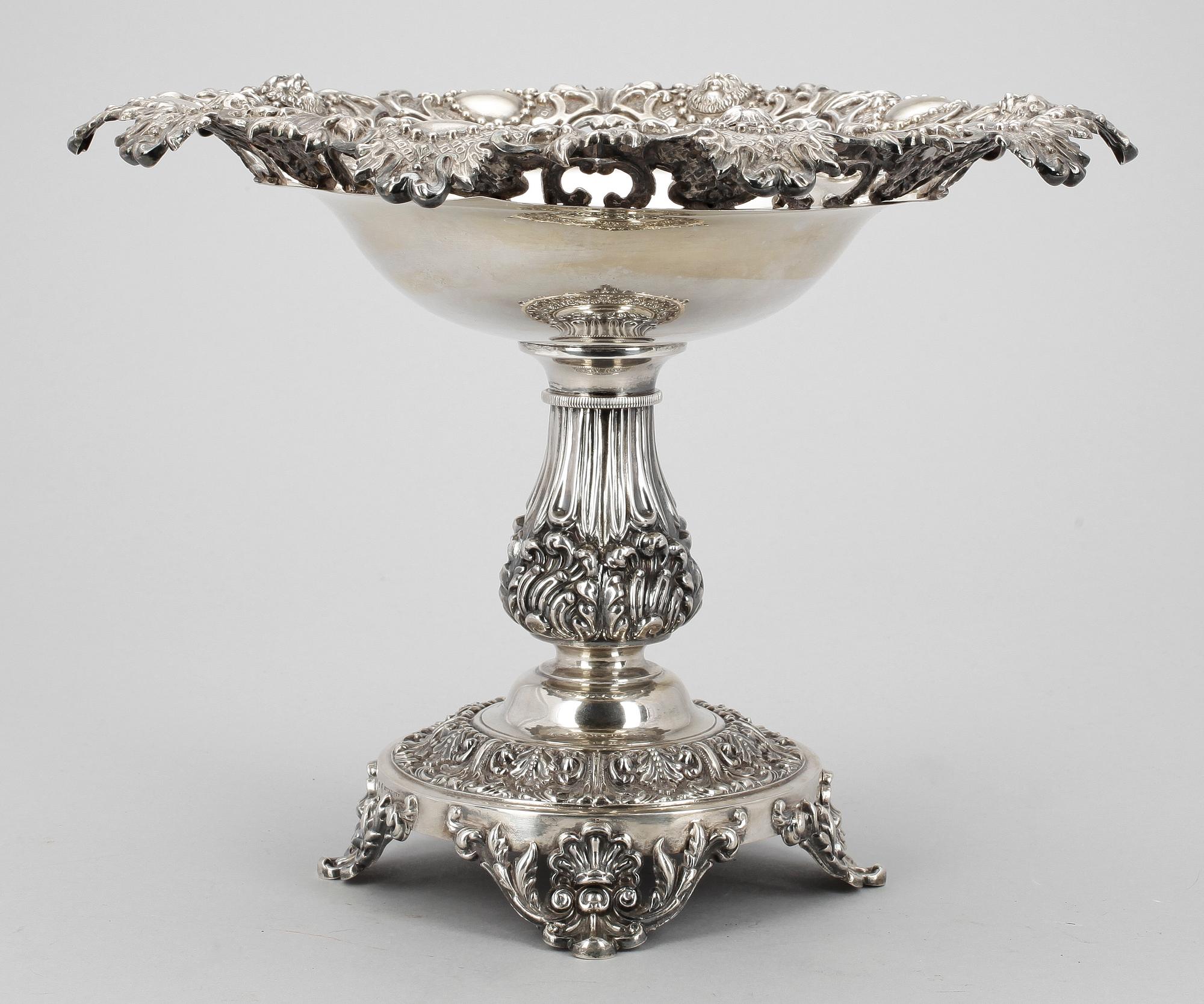 UPPSATSSKÅL, silver, senempire/nyrokoko, Zethelius, Stockholm 1841. Vikt ca 990 gram.