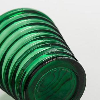 Aino Aalto, drinking glasses, 4 pcs, model 4052, and plate 'Bölgeblick', Karhula Glassworks, 1930s.