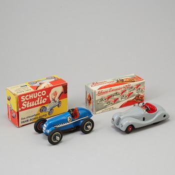 Two Schuco toy cars, Germany, mid 20th Century.