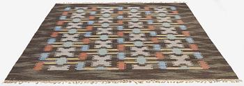 Judith Johansson, a flat weave 'Hittarp', c. 336 x 250 cm, signed JJ.