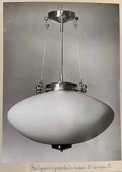 Bertil Brisborg, a pair of ceiling lamps, Nordiska Kompaniet 1940s.