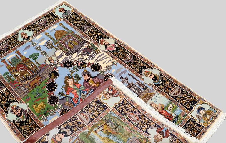 A 50 RADJ TABRIZ WITH MOTOVE FROM THE FOUR SEASONS, AROUND 160 X 105 CM.