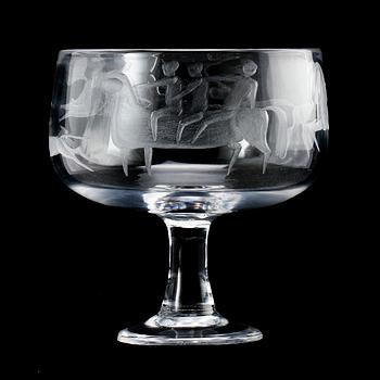 SKÅLAR, 3 st, glas, Boda, 1900-tal.