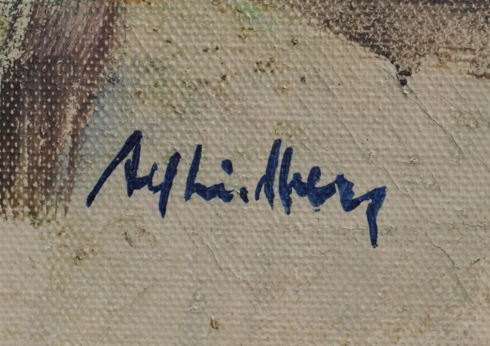 ALF LINDBERG, olja på pannå, sign.