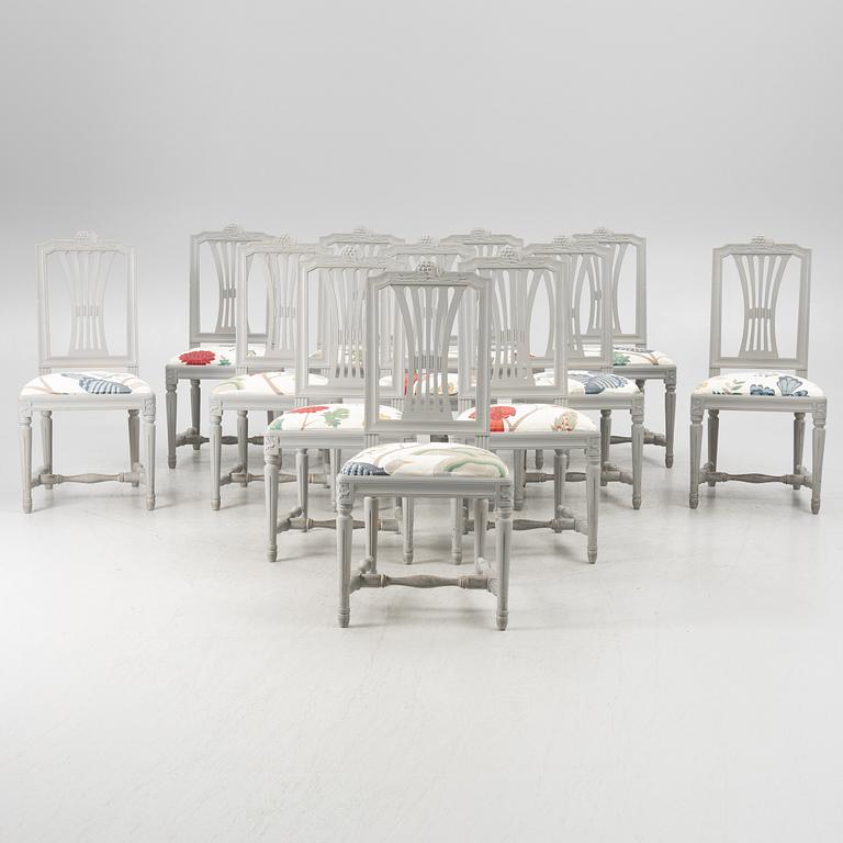 Chairs, 12 pcs, Gustavian style, Lindome model, 21st century.