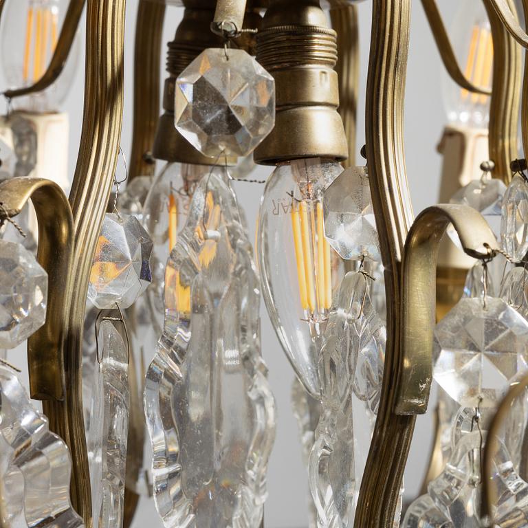 A chandelier, Rococo style, mid-20th century.