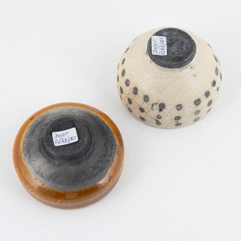 Inger Rokkjaer, skålar, 2 st, Danmark, omkring 2000.