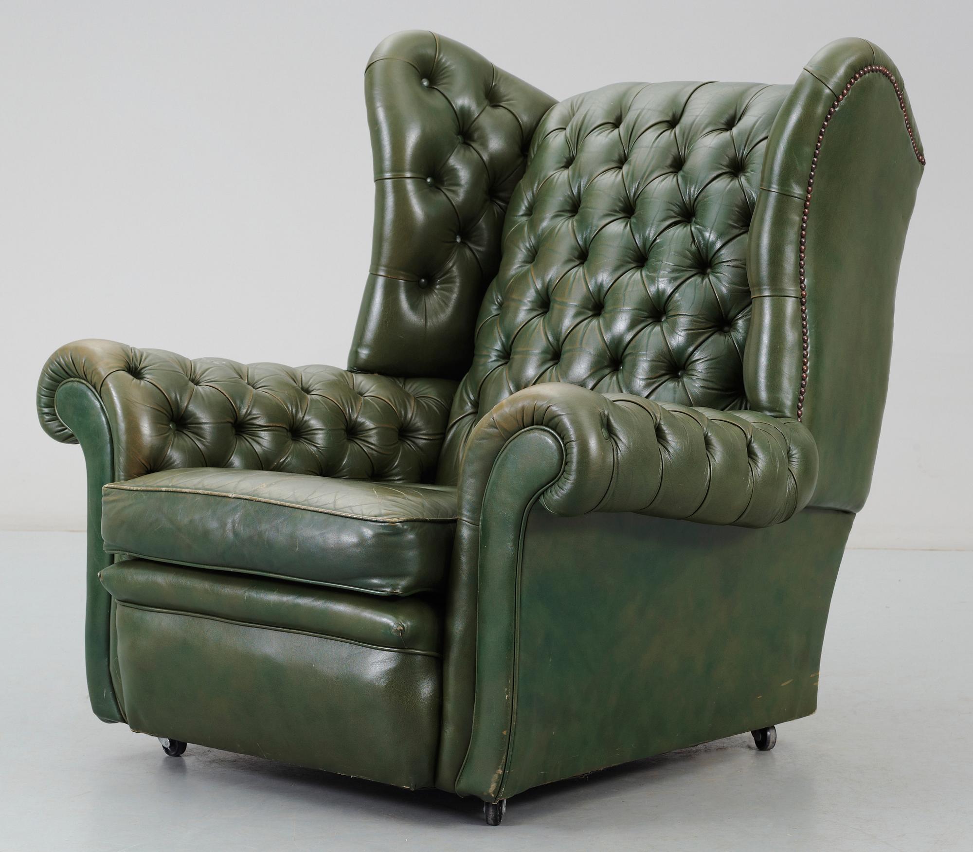 FÅTÖLJ, engelsk stil, 1900-tal.