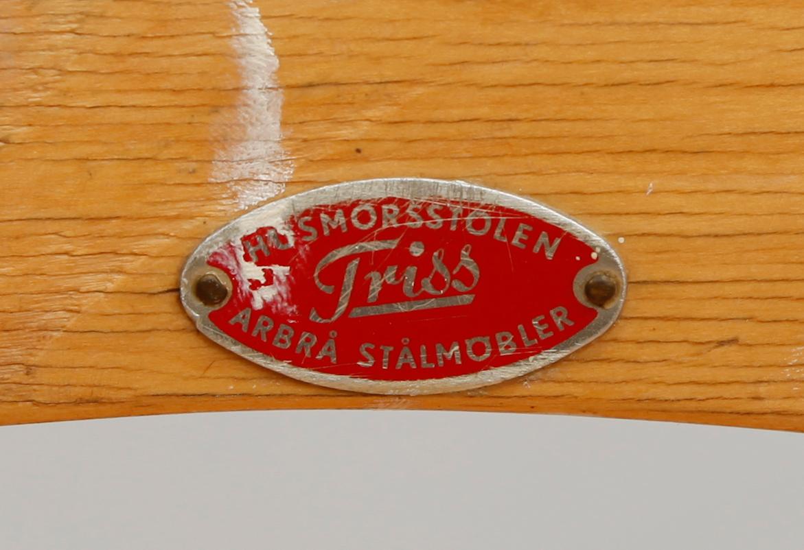 KÖKSSTEGE, "Husmorsstolen Triss", Arbrå Stålmöbler, 1900-talets mitt.