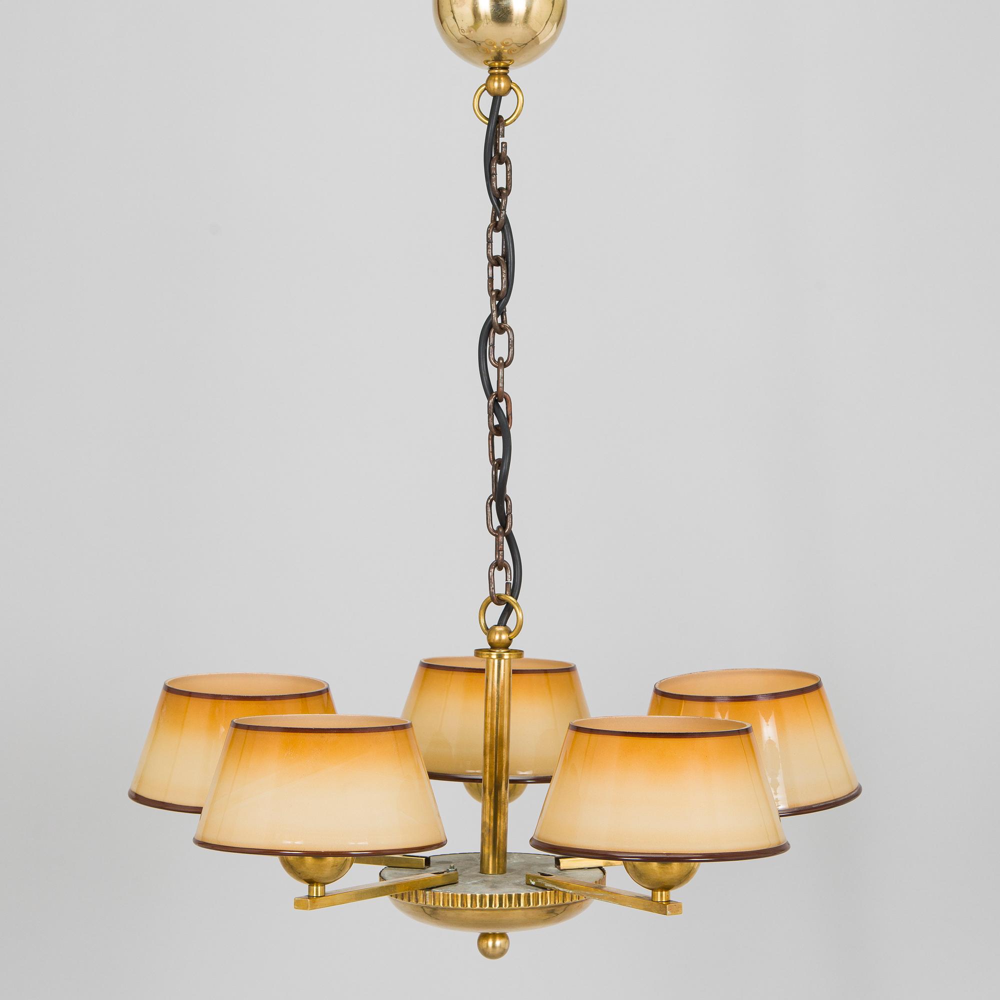 Paavo Tynell, taklampa modell 1409/5, Taito, 1930-tal.