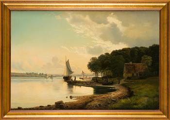 Unknown artist, oil on canvas, signed ML and dated 1885.