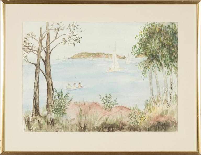 Astri Bergman-Taube, akvarell, signerad.