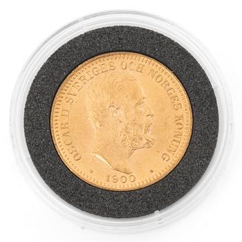 Gold coin, Sweden, Oscar II, 20 kronor, 1900.