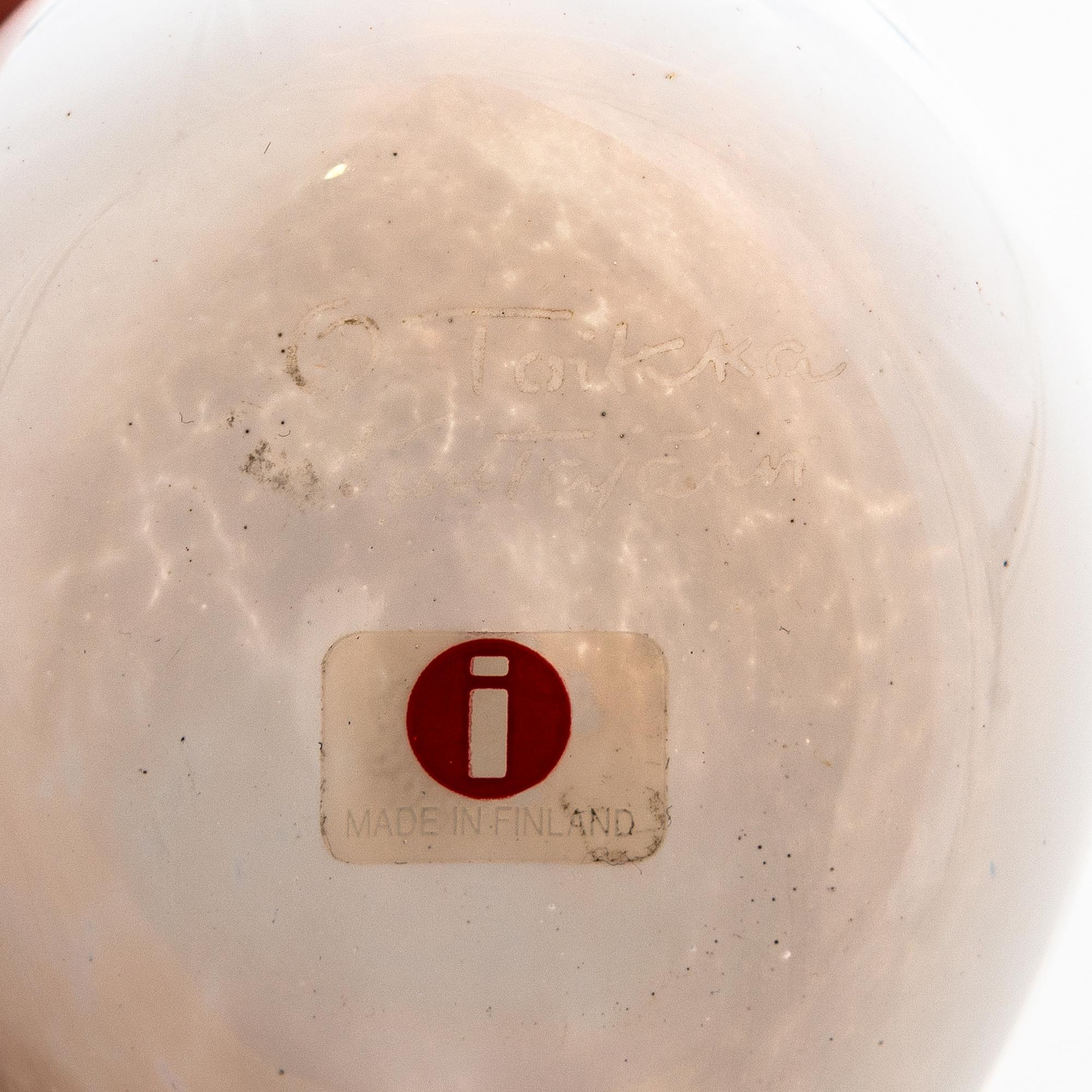 Oiva Toikka, Glasfåglar, 3 st, glas. Signerade O Toikka Nuutajärvi Notsjö.