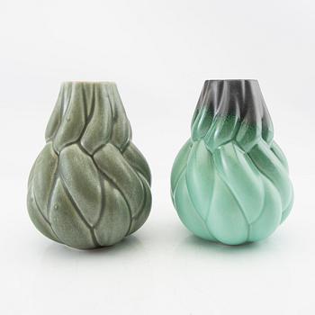 Lisa Hilland, vases 4 pcs "Eda" for Myltha, 21st century glazed stoneware.